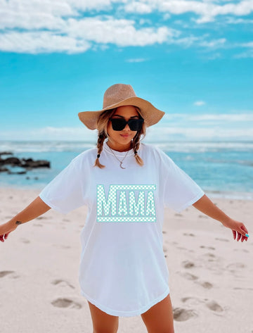 Mama checkered turquoise