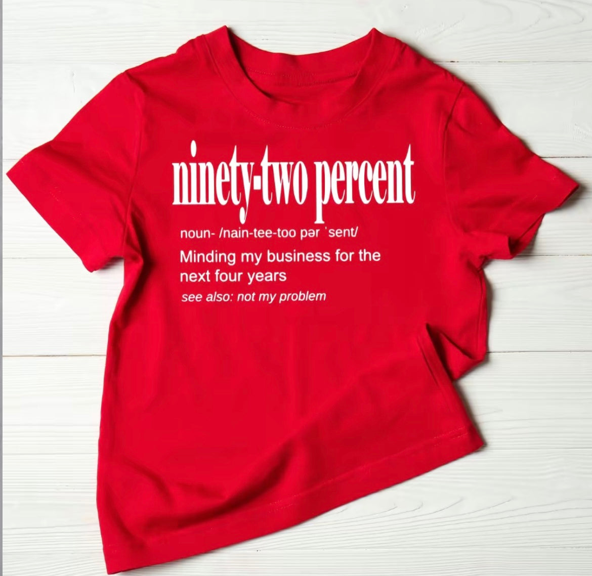 Ninety-Two percent (White Letters)