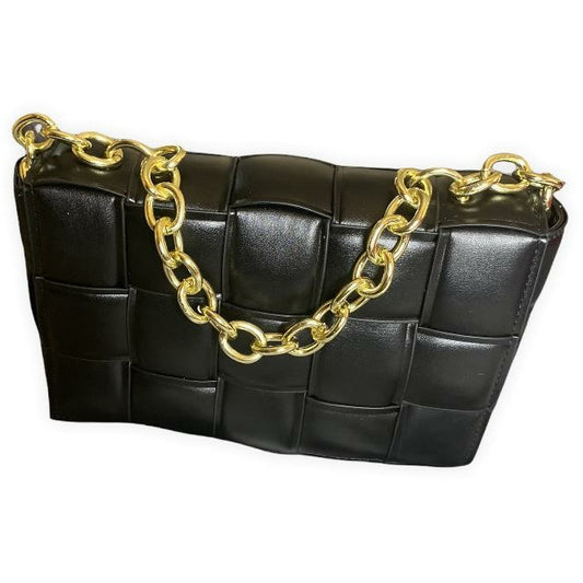 Pleated Gold rope Chain Crossbody