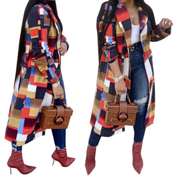 Multi-Colored Trench Coat